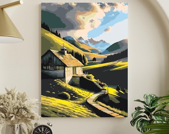 Syntego Kit Pittura Con Numeri Per Adulti - Wishing Well Giardino - Tela 50x40 Cm Con Pennelli E Colori Acrilici - 4