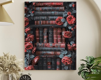TISHIRON Peinture Par Numéros Adulte – Bibliothèque Vintage – Kit DIY Toile 40x50 Cm Peinture Acrylique Relaxation Créative