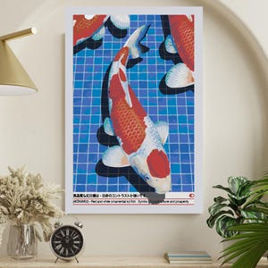 Kohaku Koi Fish Paint By Numbers Kit: Japanese Pool Art DIY Painting (Digital Download)