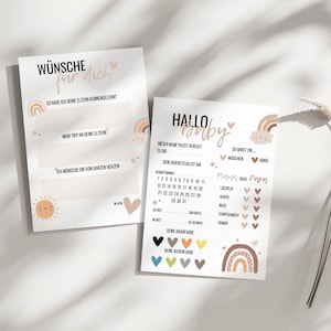 Ciao tesoro | Schede da compilare per baby shower – Gioco digitale da stampare | Lettera di promemoria per il bambino | Schede di suggerimenti per il baby shower