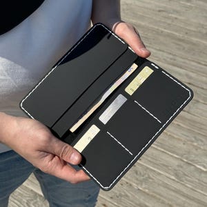 Leder Herren Geldbörse, personalisierte Frau Rucksack Geldbörse, Reise-Accessoires, Bargeld Umschlag Kupplung, Geschenk für ihn Papa Vater Junge, Scheckheft Cove