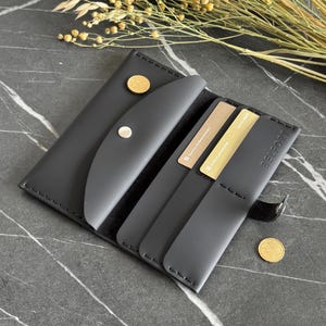 Leder Portemonnaie, personalisierte Frau Rucksack Geldbörse, Reise-Accessoires, Cash Umschlag Clutch, Geschenk für ihn Papa Vater Junge, Scheckbuch Cove
