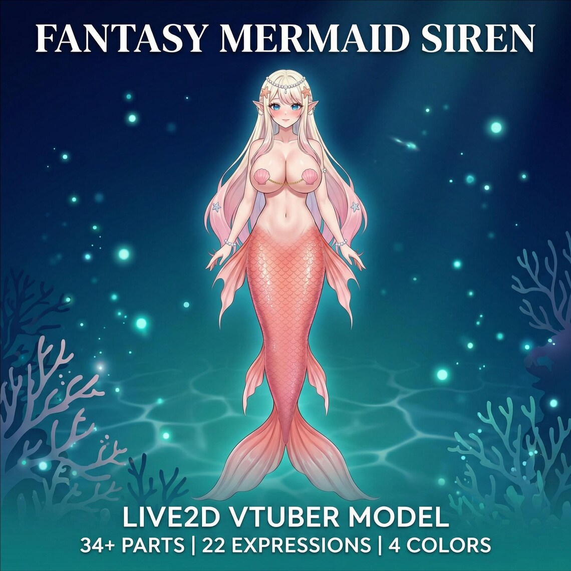 Mermaid Rig Mermaid Vtuber Model: Curvy Siren, Ready to Rig, Live2d (pngtuber) - Etsy