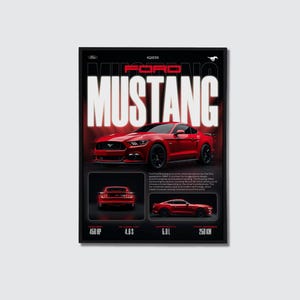 Ford Mustang Poster No Framed – American Muscle Car Wall Art Print