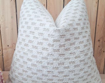 Funda de almohada de bouclé color marfil, cojín decorativo texturizado neutro, cojín tejido color crema, almohada decorativa moderna de estilo bohemio, decoración acogedora para el hogar.
