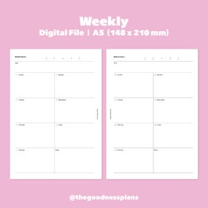 Digital File | A5 | Weekly | Printable file