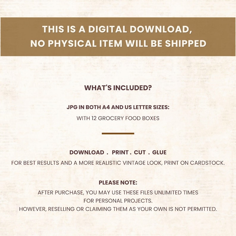 Printable Mini Grocery Boxes 1:12 Scale, Dollhouse Food Packaging, DIY ...