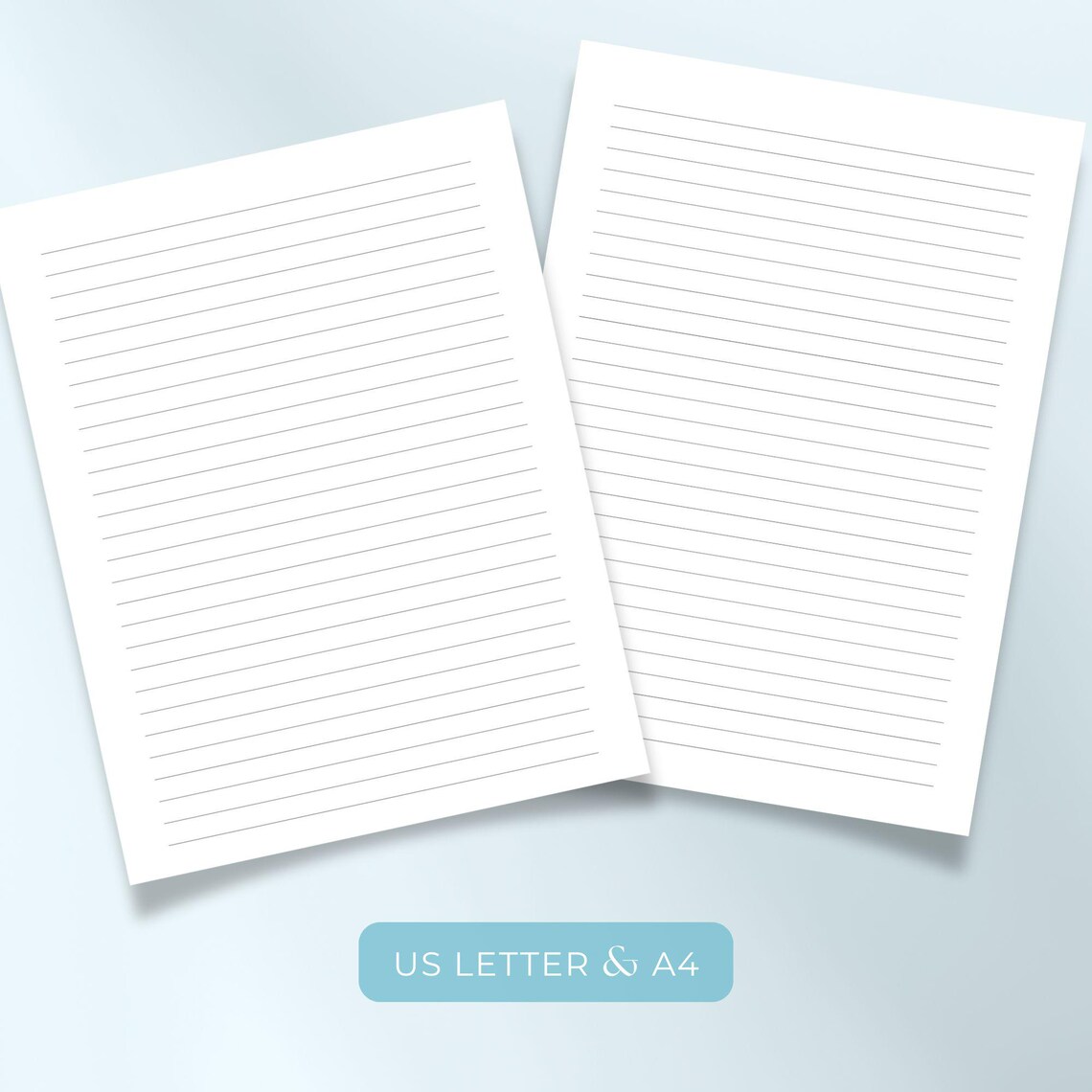 Simple Ruled Pages Printable Lined Paper, A4 & Usletter Writing Stationery to Print ...
