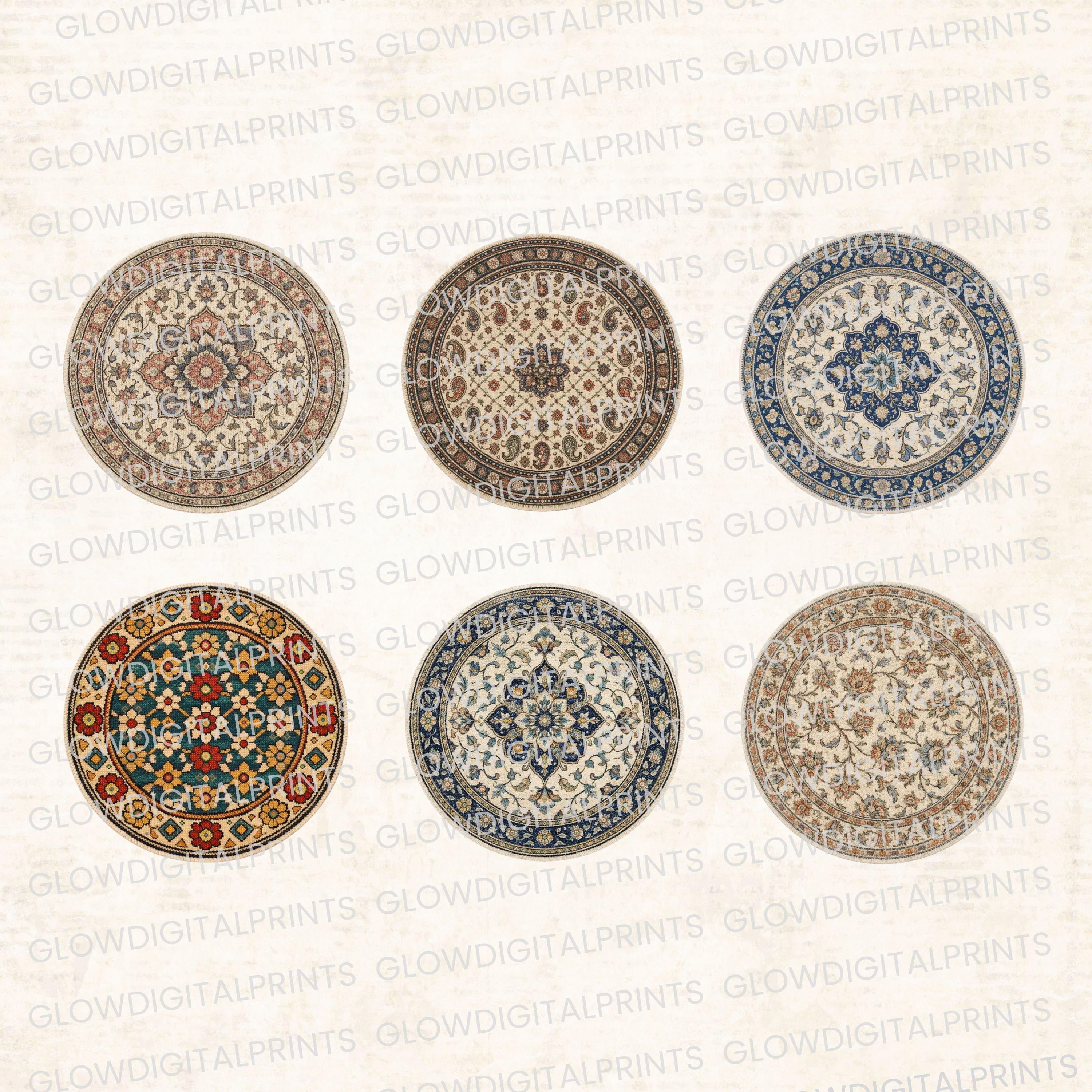 Printable Dollhouse Persian Rugs Set, 1:12 Miniature Carpet Pack ...
