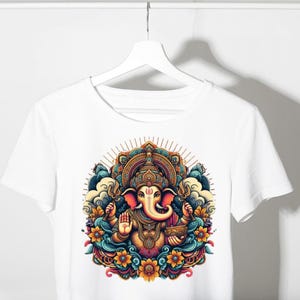 Ganesh T-Shirt – Hindu God Ganesha Shirt – Elephant God Spiritual Tee – Boho Indian Yoga Shirt – Festival Wear – Mandala Graphic Tee