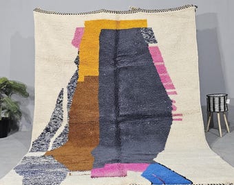 Custom Beni Ourain Wool Rug – Multicolor Abstract Geometric Berber Carpet (8x10 Ft)