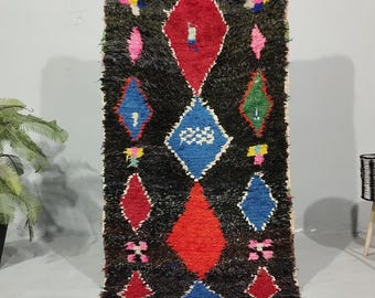 Authentischer marokkanischer Berber Teppich - Boujaad Bunter Teppich Läufer - Authentischer Berber Teppich im Boujaad Stil