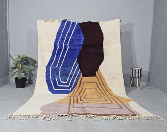 Custom Beni Ourain Moroccan Wool Rug – Multicolor Abstract Geometric Berber Carpet (8x10 Ft)