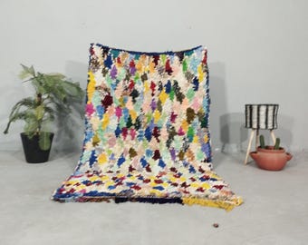 Colorful Checkered Rug, Moroccan Rug, Unique Wool Rug, Luxurious Berber Rug, Bohemian Rug, Cozy Chic Rug, Authentic Berber Rug, Azilal Rugs
