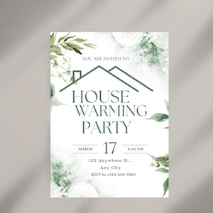 Editable House Warming Invitation, House Warming Party, Modern, Minimalist, Printable or Text Invite editable invitation