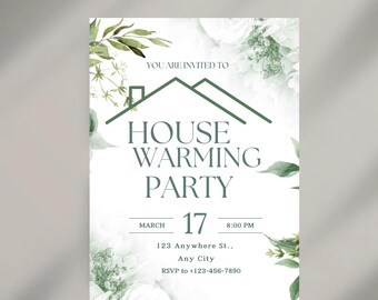 Editable House Warming Invitation, House Warming Party, Modern, Minimalist, Printable or Text Invite editable invitation