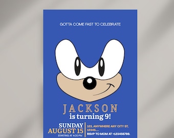 Sonic verjaardagsuitnodiging, Sonic uitnodiging, Sonic feest uitnodigen, kinderfeestje uitnodigen, afdrukbare verjaardagsuitnodigingen, Sonic the Hedgehog