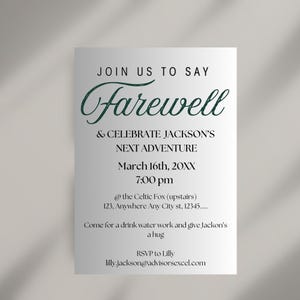 Editable Farewell Party Invitation, Going Away Party, See you later, Moving, Adventure, Instant Download, Printable Next Adventure Farewell