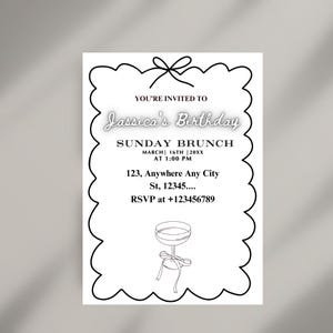 18th Birthday Dinner Party Invite, Birthday Dinner Invitation, Hand Drawn Party Invite, Scribble Invitation, Dinner Party Dinner Celebration