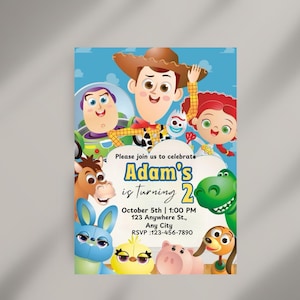 Editable Toy Story Birthday Invitation Template, Birthday Party Invitation, Birthday Editable Canva, Birthday Toy Story Digital Invitation