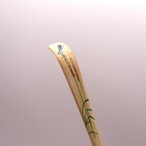 Hand Painted Dragonfly Matcha Tea Scoop Shirotake Chashaku