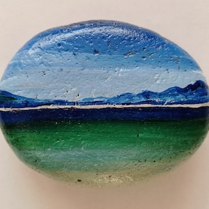 Hand painted Scottish stone sea pebble