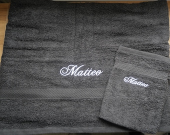 Serviette De Bain Personnalisée 100x150 Cm - 550g/m² 100% Coton, Broderie Offerte Toutes Langues