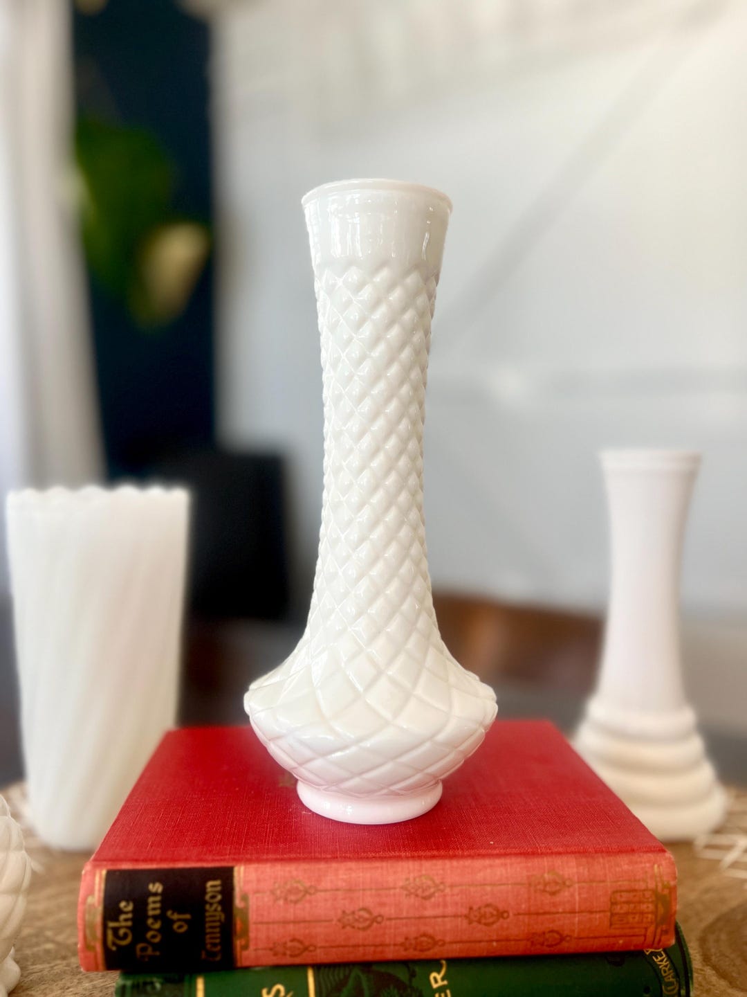 Milk Glass Pedestal Vase
