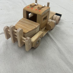 handmade, wooden,  semi, truck