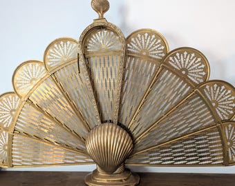 Écran de Cheminée en Bois noirci et Soierie, esprit Bambou - 1920