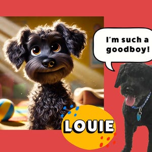 Custom Digital Disney Pixar-Style Portrait | Cartoon Pet Art  | Unique and Personalized Gift
