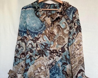 Vintage ruffled silk blouse
