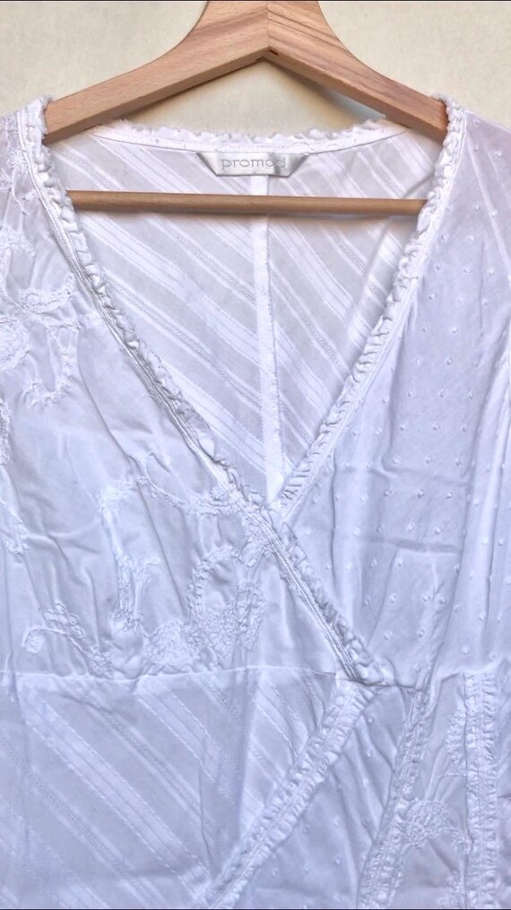 Patchwork effect white dress - image 4