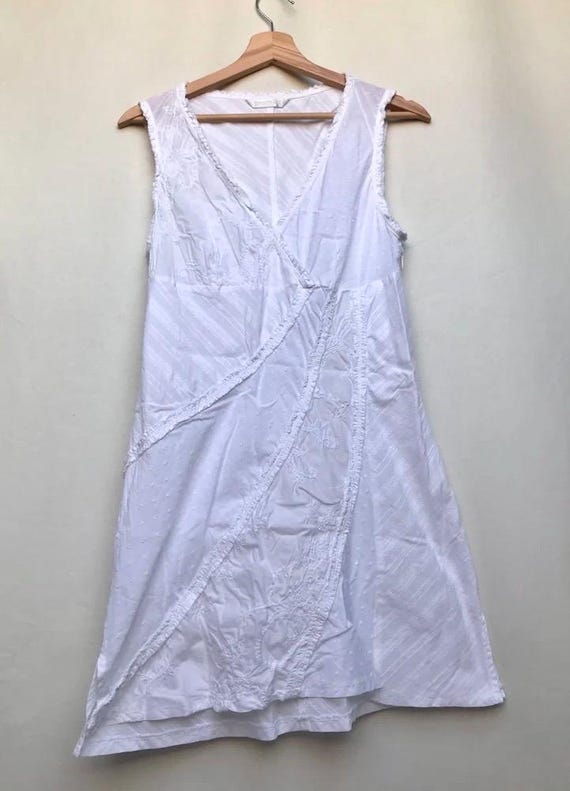 Patchwork effect white dress - image 2