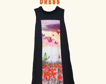 Vestido vintage con estampado de mariposas Y2k