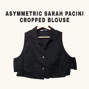 asymmetric Sarah Pacini cropped top