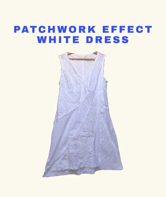Patchwork effect white dress - image 1