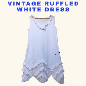 Y2k vintage witte geplooide jurk