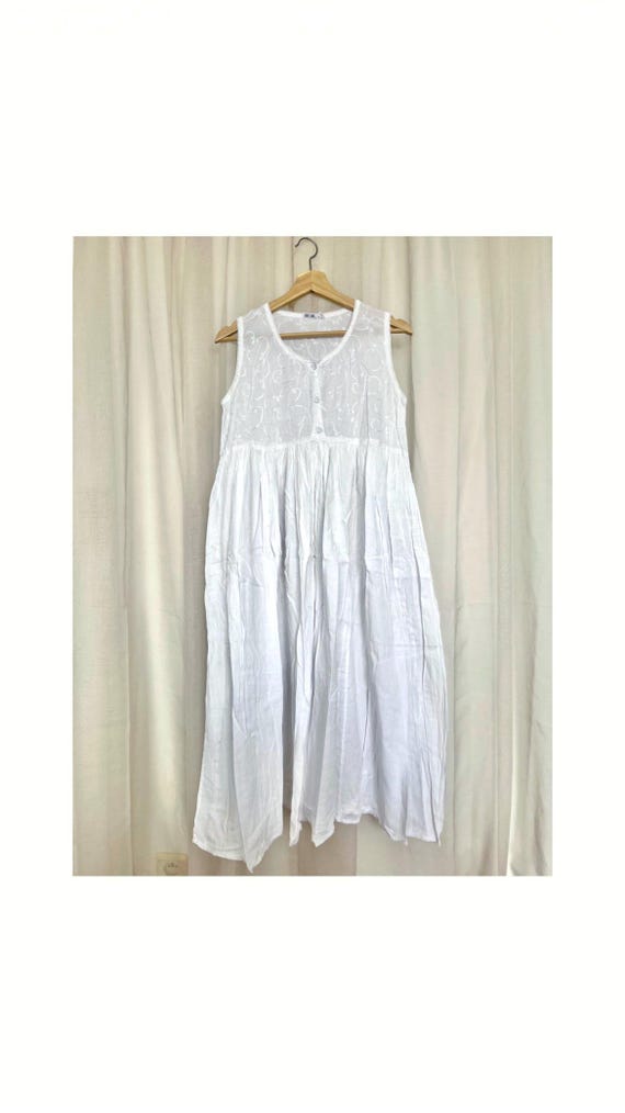 Vintage white cottage style dress