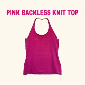 backless pink knit top