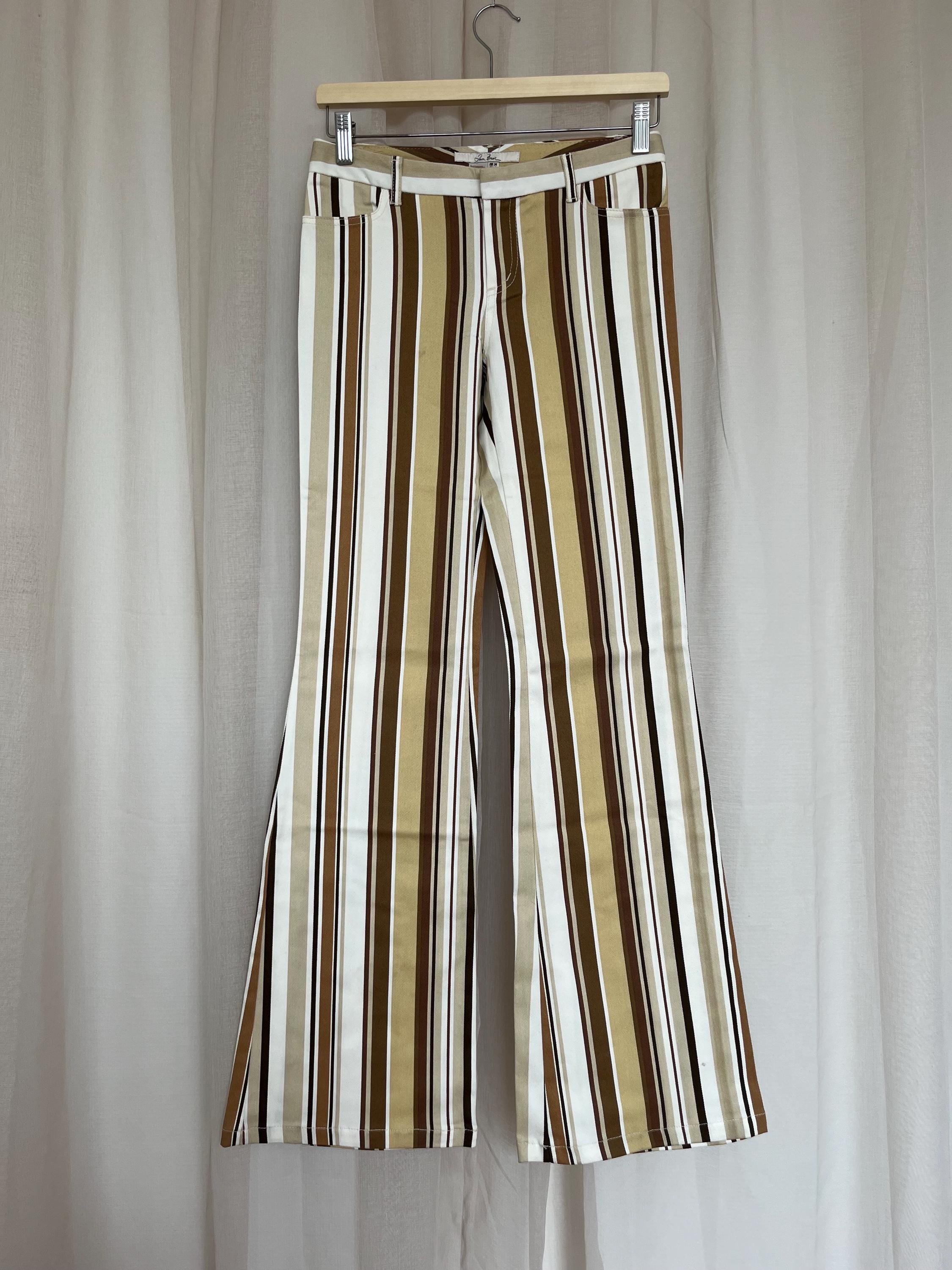 【極太】【70’s】 wide buggy stripe slacks 70s Striped Pants - Etsy