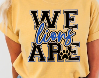 Camiseta We Are Lions Comfort Colors 1717, camiseta retro con la mascota universitaria, ropa para el día del partido.