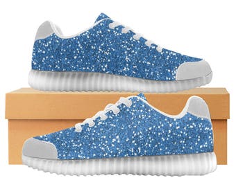 blue shining shoes
