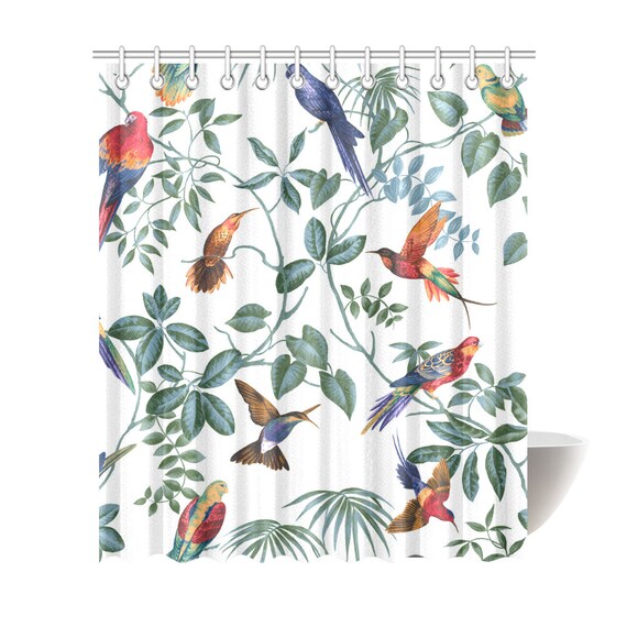 Aviary Birds Shower Curtain 6 Sizes To Choose From Etsy