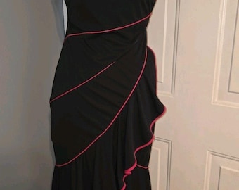Vtg 90s Y2K Prom Dress Black Red Formal Gown High Low Ruffle Whimsigoth Hoco 5