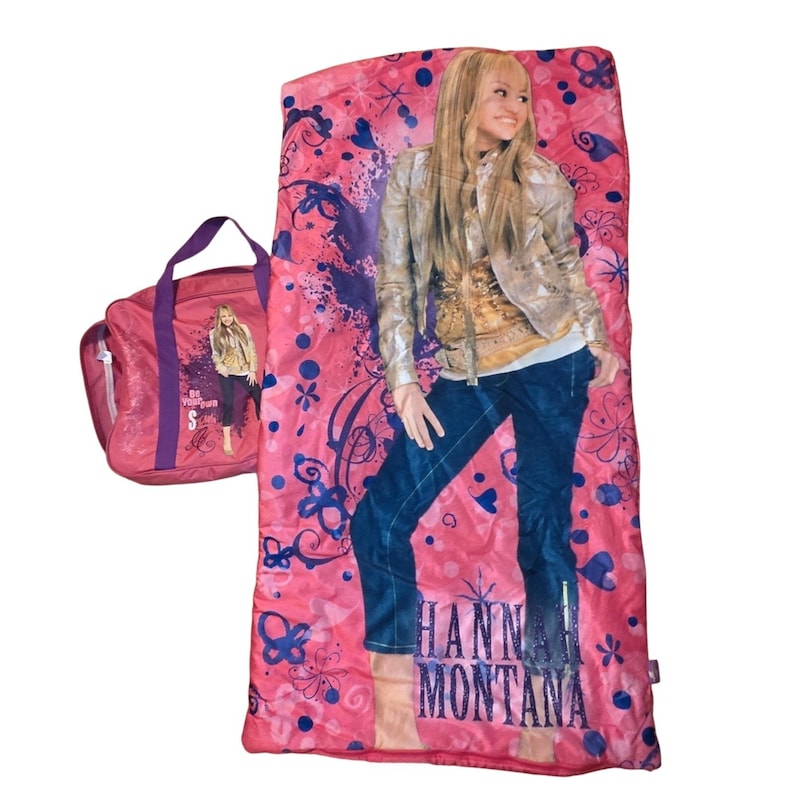 Y2K Disney Hanna Montana Sleeping Bag And Overnight Duffle Miley Cyrus Slumber image 1