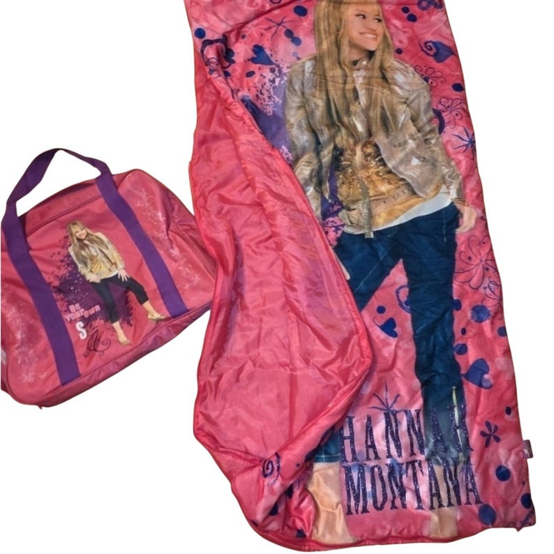 Y2K Disney Hanna Montana Sleeping Bag And Overnight Duffle Miley Cyrus Slumber image 3