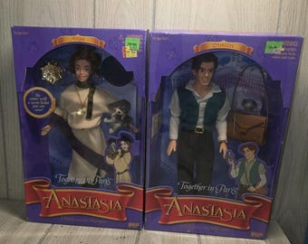 Vintage 1997 Galoob Anastasia Dimitri and Enya Together in Paris Lot of 2 New