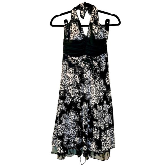 halter top dress prom GLS Navy Long Beaded Halter Neck Evening Formal Dress - Size L main image 0