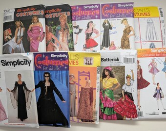 Halloween Costume Sewing Patterns Uncut, Women's Sizes Only - YOU CHOOSE